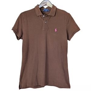 Ralph Lauren - The Skinny Polo | Brown Short Sleeve Sport Shirt - Size Large